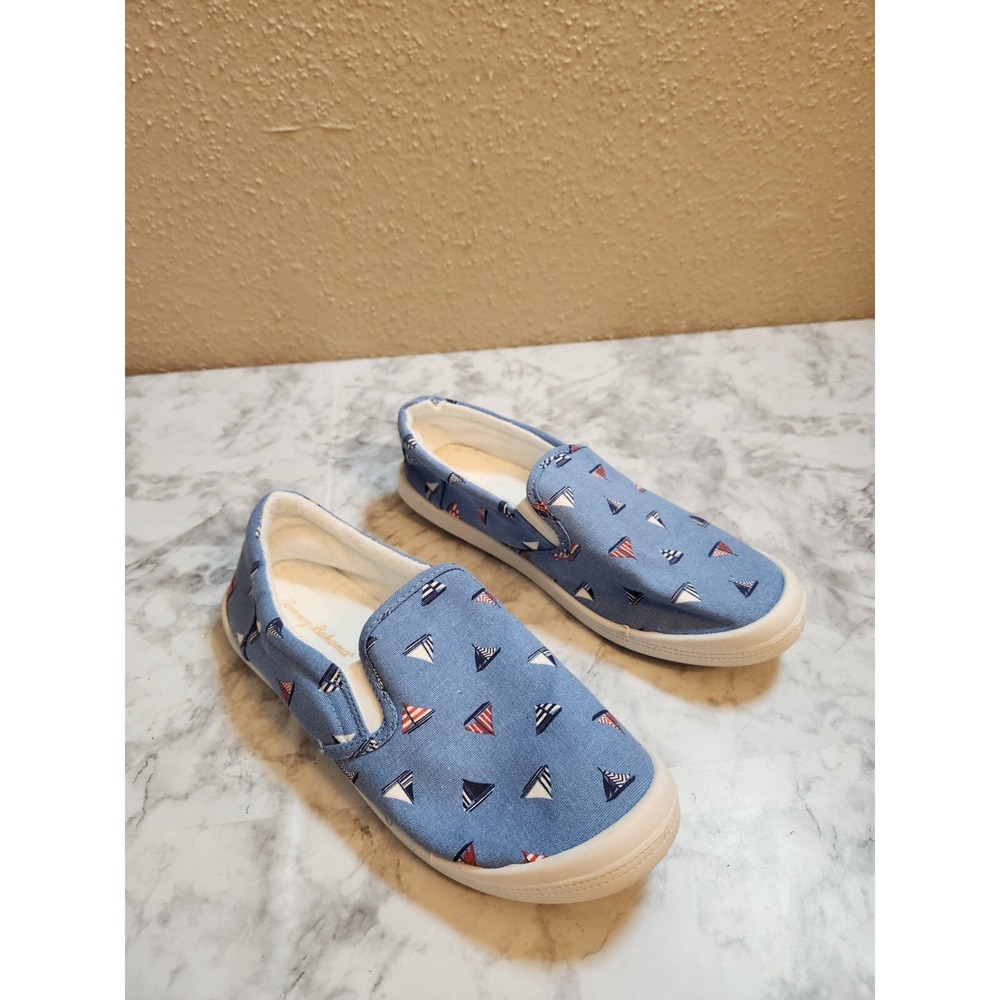 Tommy‎ Bahama Womens 8 Blue Slip On Sneakers Rossi Sailboat Print Canvas Flats